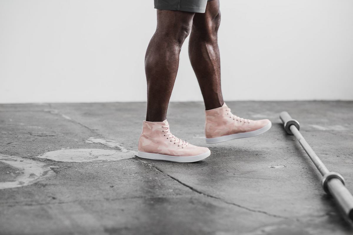 Nobull High-Top Canvas Men's Trainers Rose Camo | Australia (LE6384)